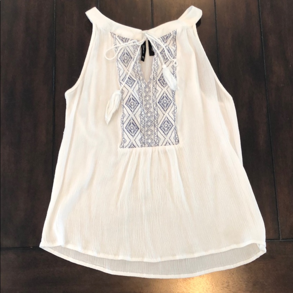 Petite embroidered tank top